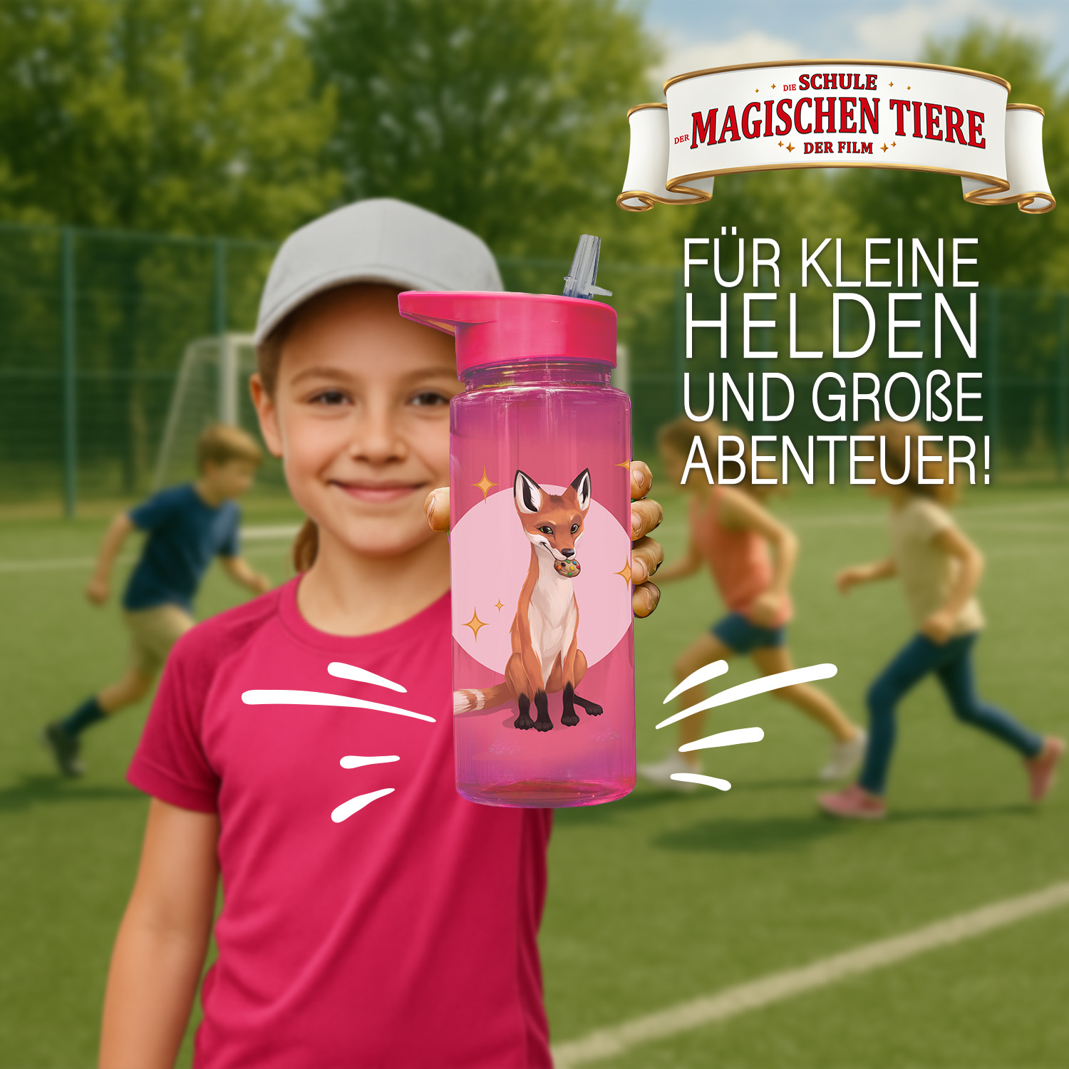 Trinkflasche 500 ml rPET | Beerenrot, Fuchs