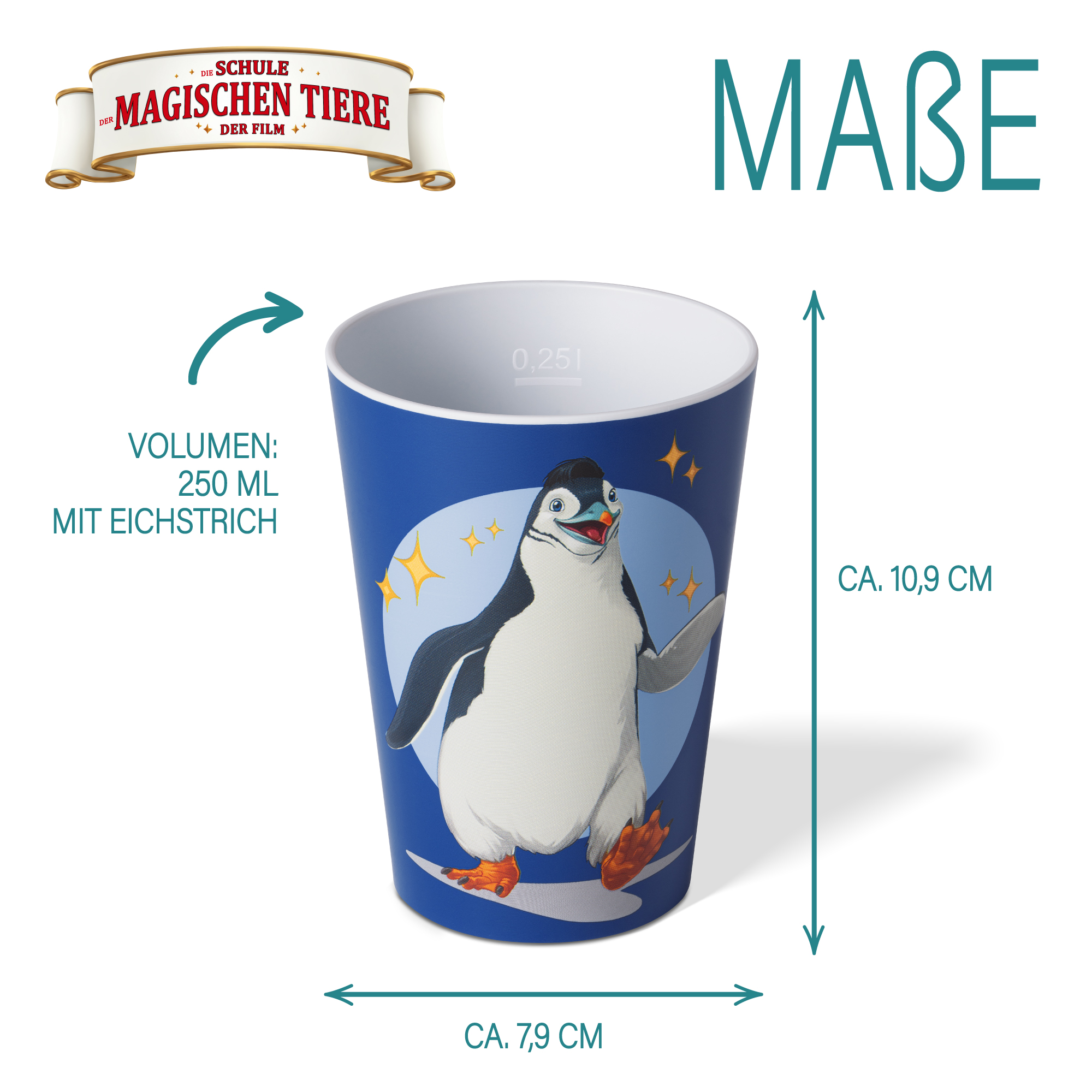 Trinkbecher-Set, 4-tlg. 250 ml, aus rPET, mit Eichstrich | AWAVE®