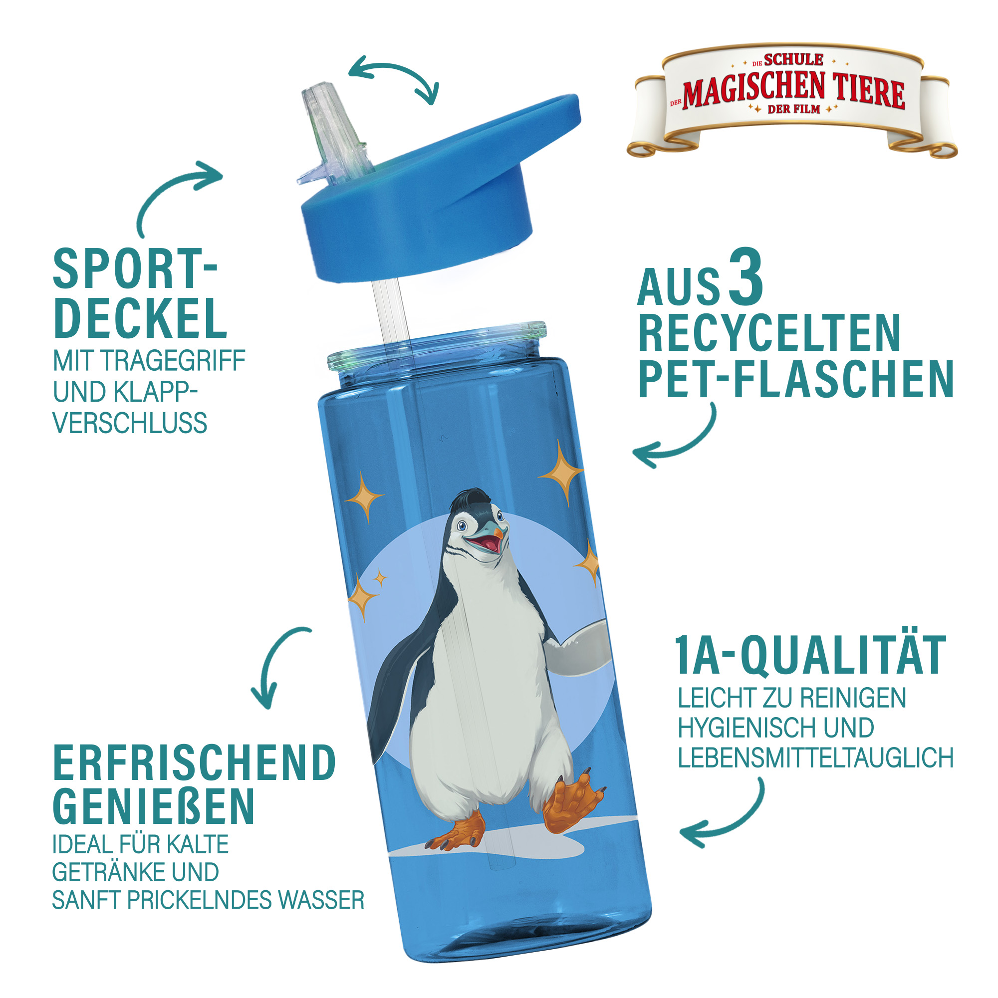 Trinkflasche 500 ml rPET | Blau, Juri