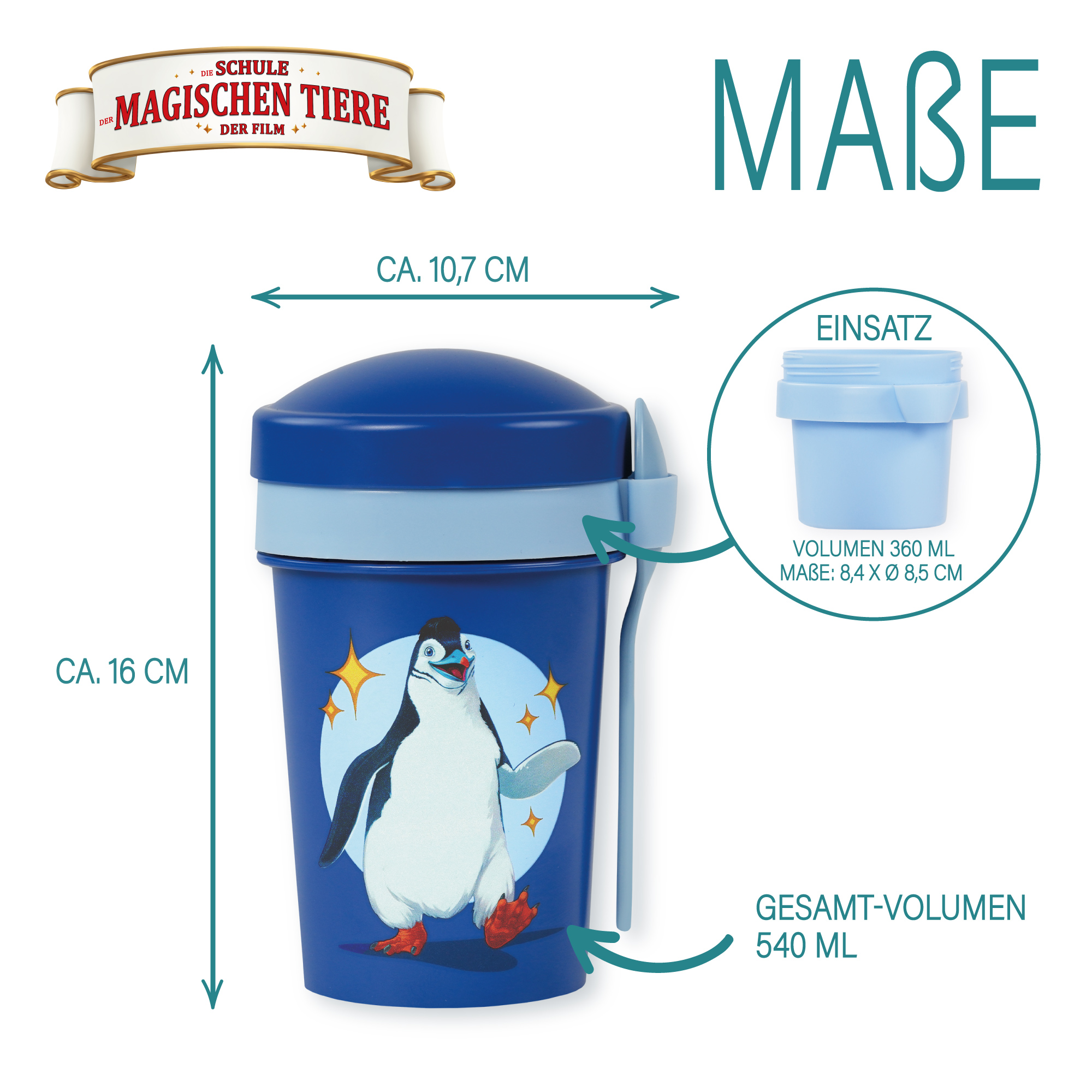 Müslibecher To Go, Juri, 540 ml, rPET - Blau | AWAVE®
