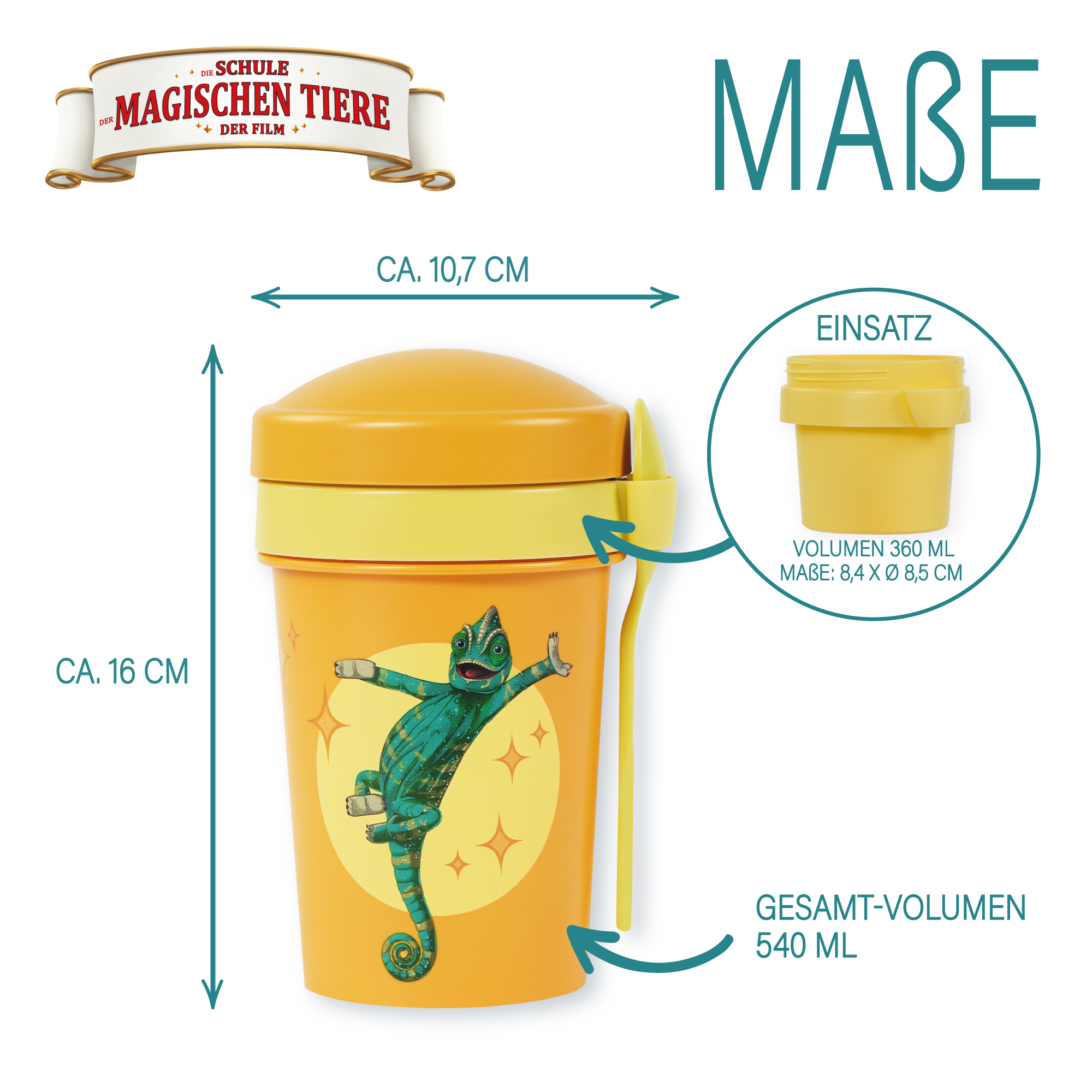 Müslibecher To Go, Caspar, 540 ml, rPET - Gelb | AWAVE®