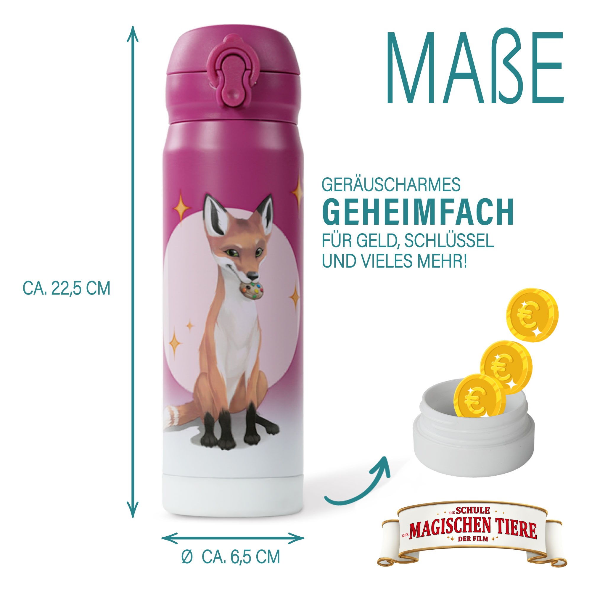 Trinkflasche, Rabbat, 380 ml, Edelstahl - beerenrot | AWAVE®
