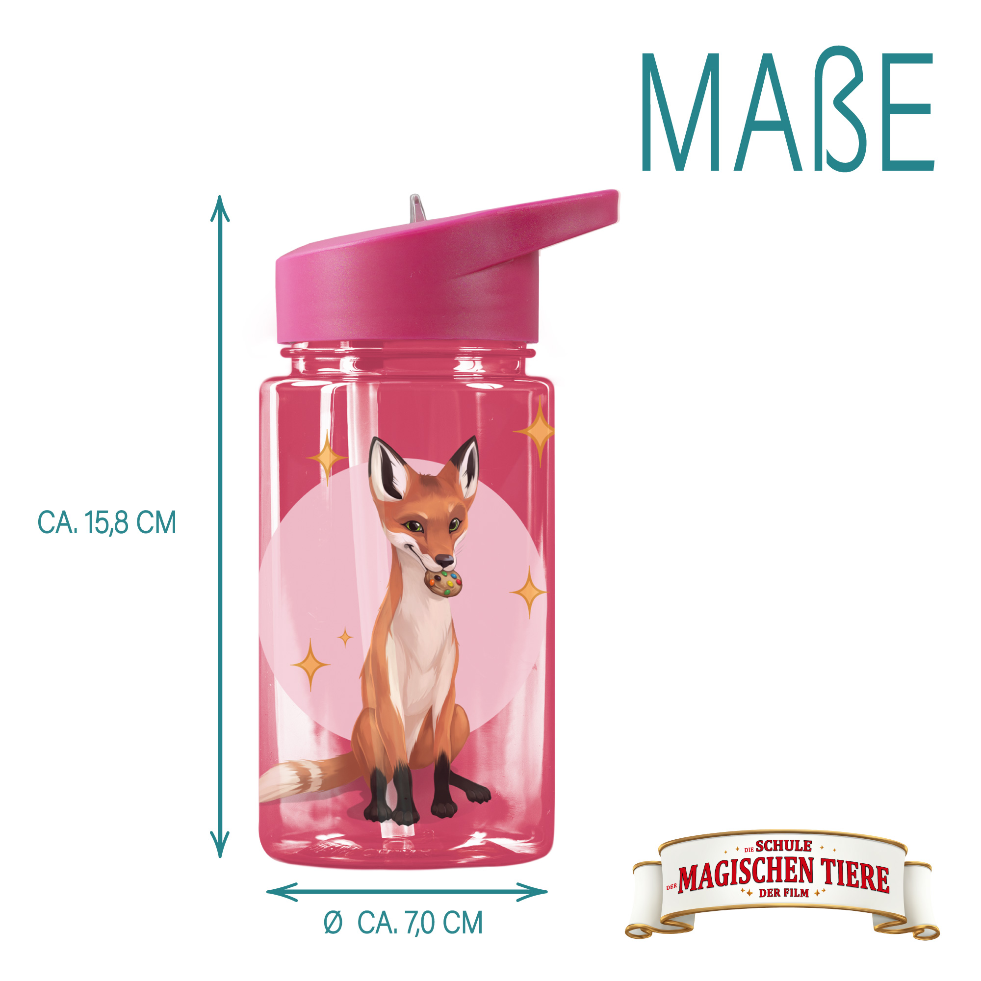 Trinkflasche 400 ml rPET | Beerenrot, Fuchs