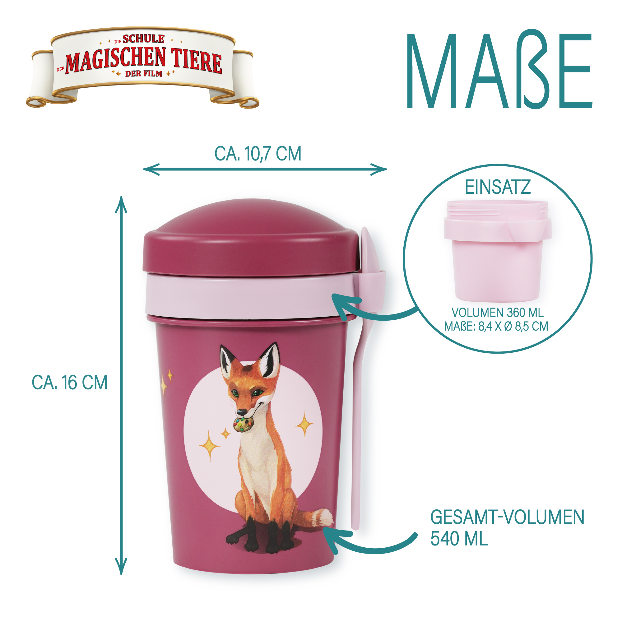 Müslibecher To Go, Rabbat, 540 ml, rPET - Beerenrot | AWAVE®