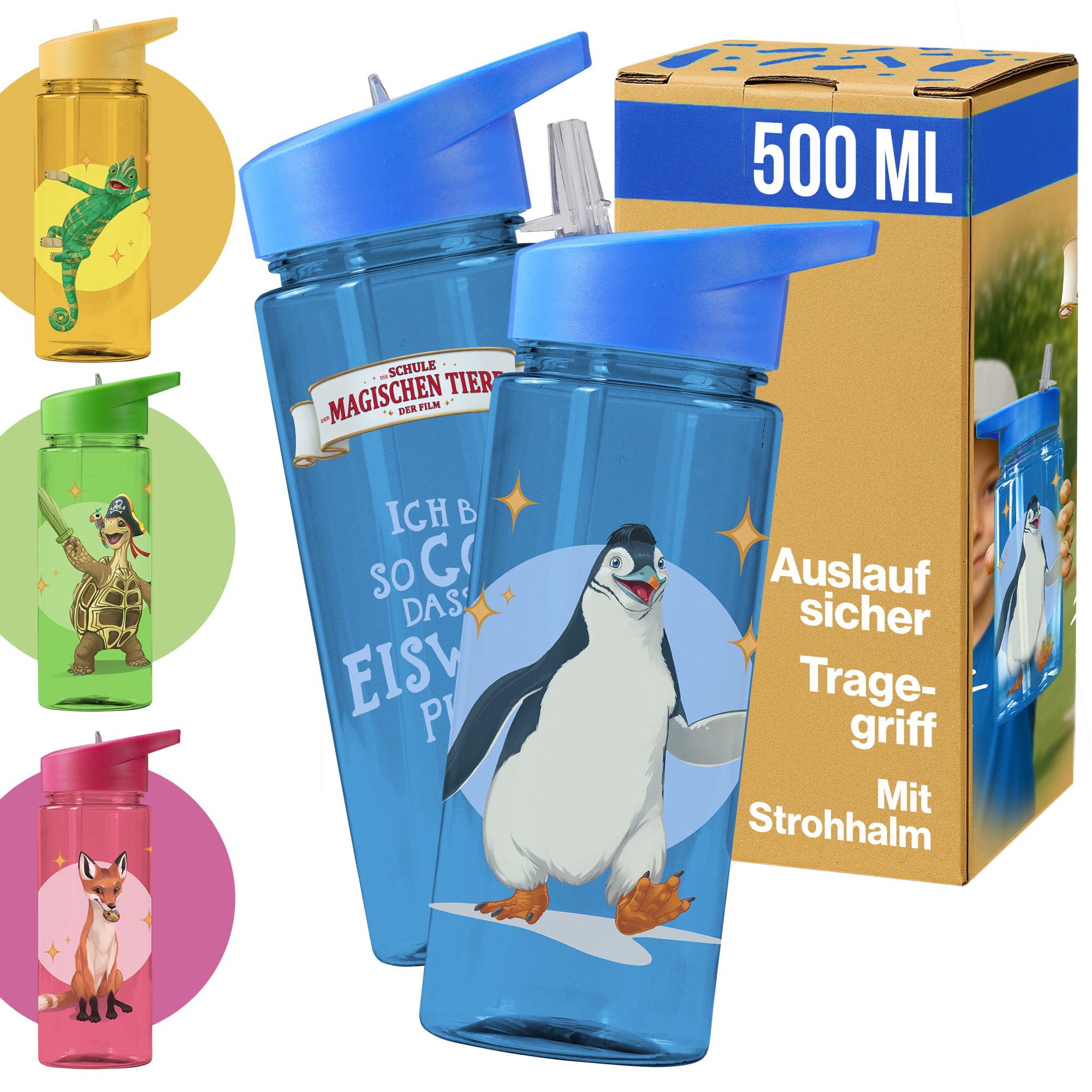 Trinkflasche 500 ml rPET | Blau, Juri