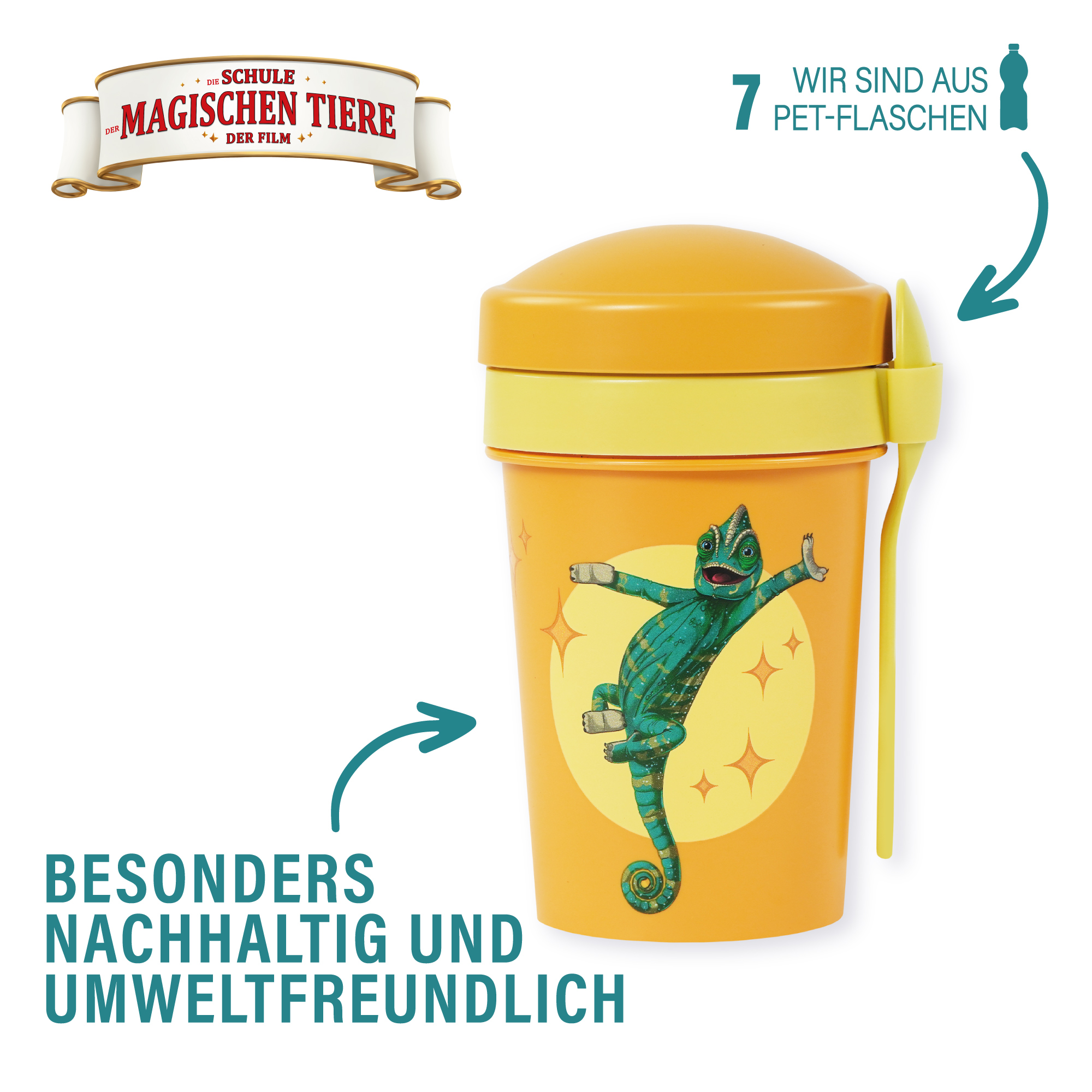 Müslibecher To Go, Caspar, 540 ml, rPET - Gelb | AWAVE®