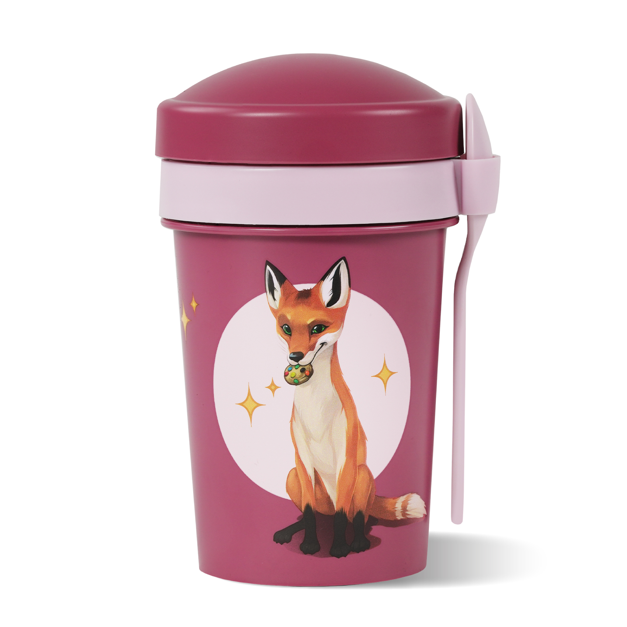 Müslibecher To Go, Rabbat, 540 ml, rPET - Beerenrot | AWAVE®