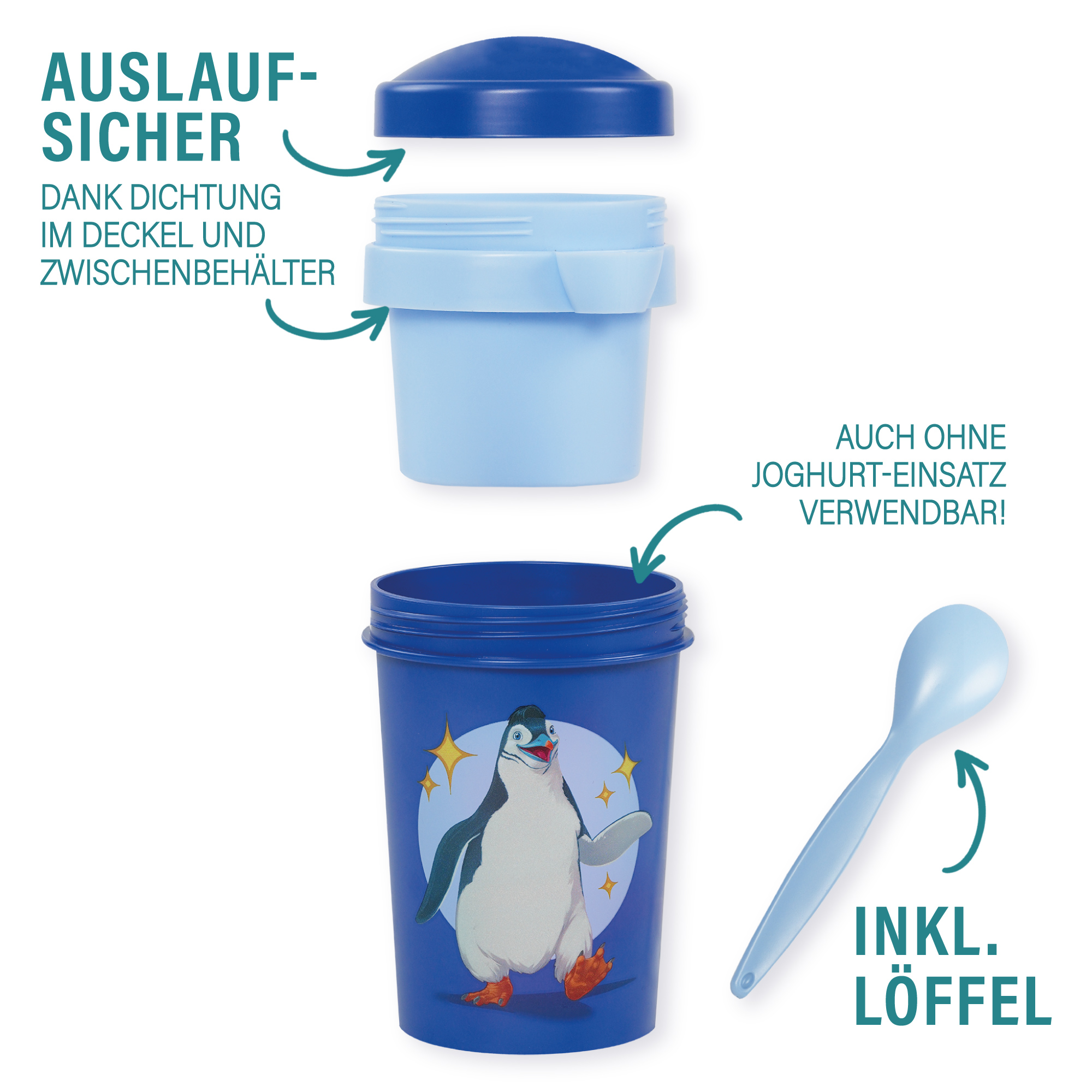 Müslibecher To Go, Juri, 540 ml, rPET - Blau | AWAVE®