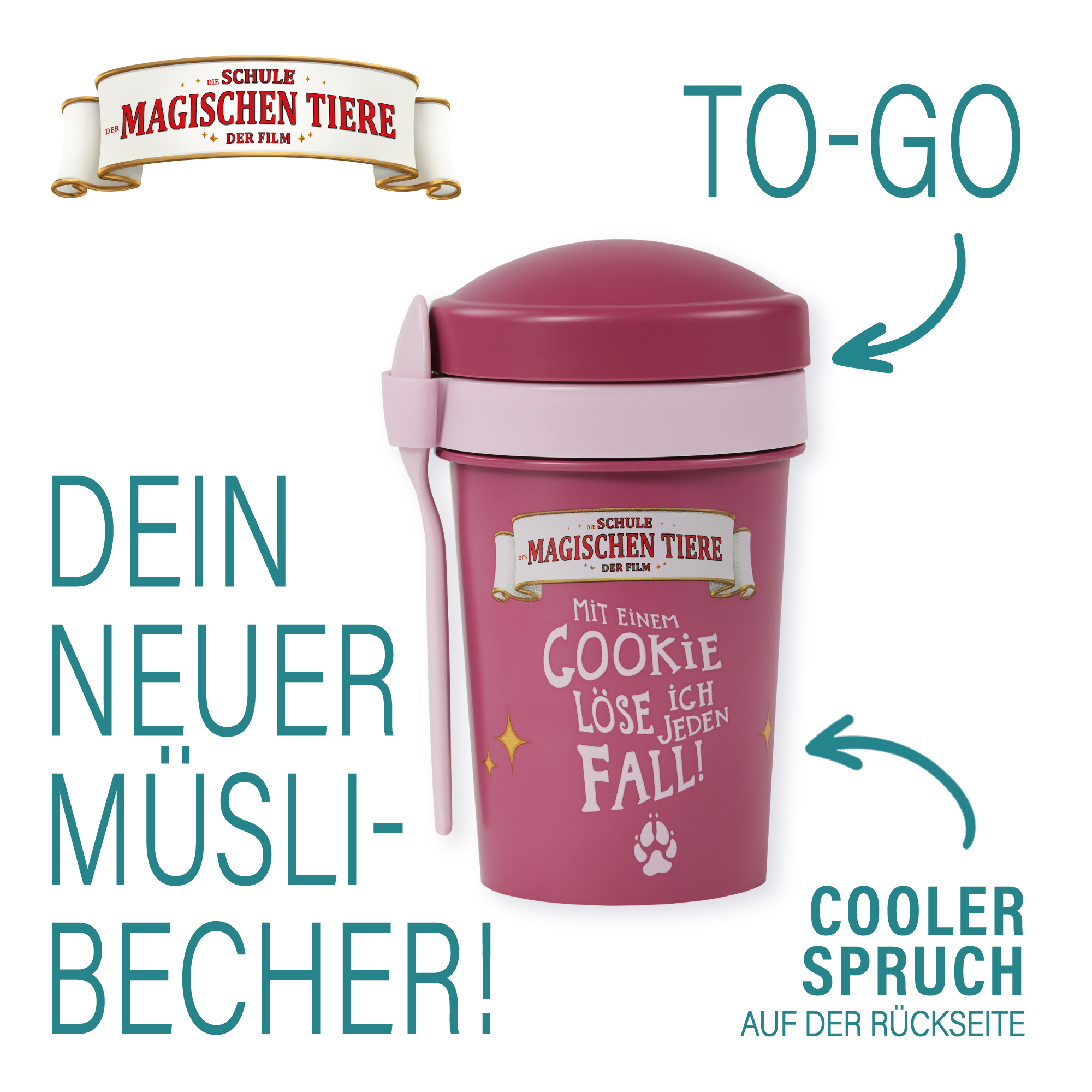 Müslibecher To Go, Rabbat, 540 ml, rPET - Beerenrot | AWAVE®