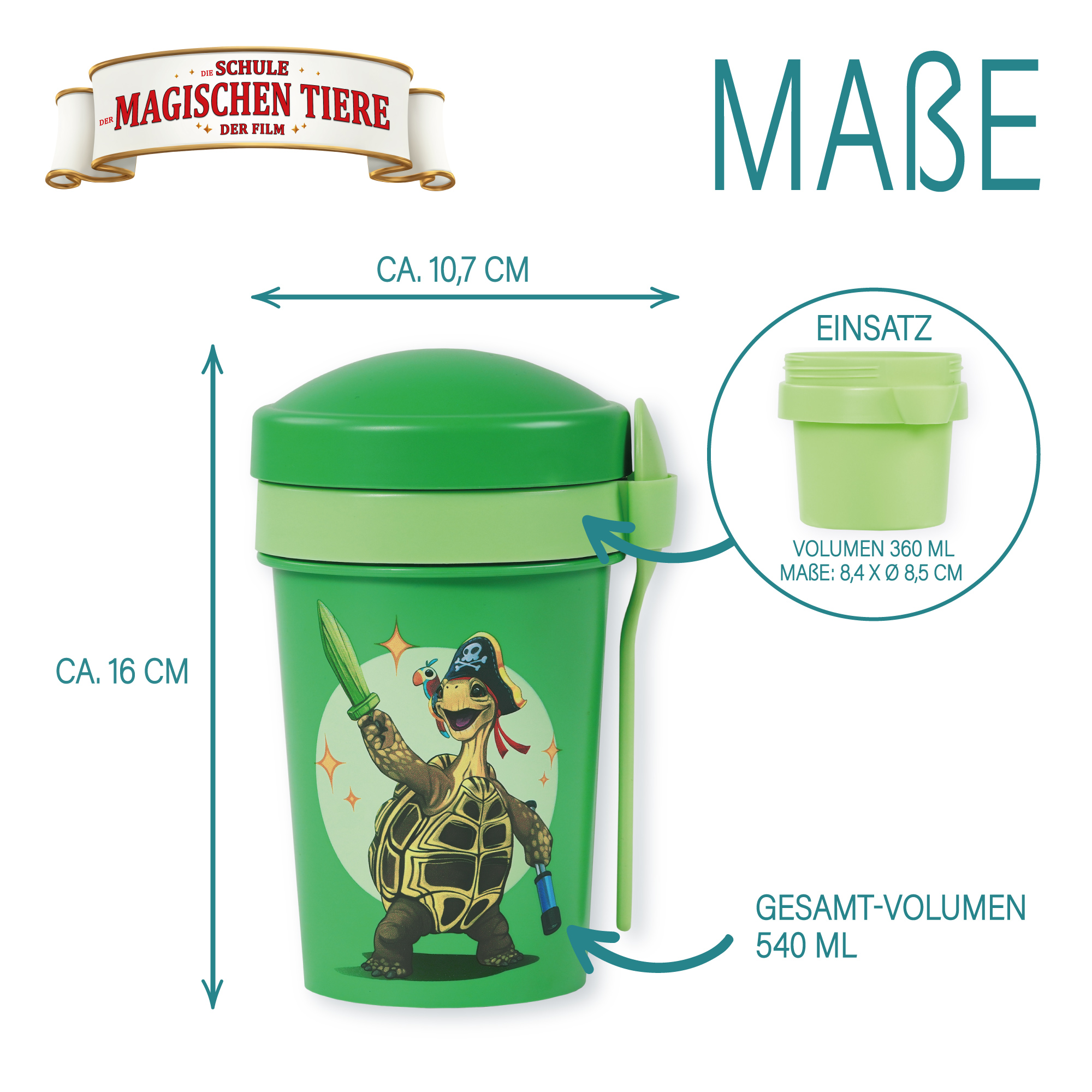 Müslibecher To Go, Henrietta, 540 ml, rPET - Grün | AWAVE®