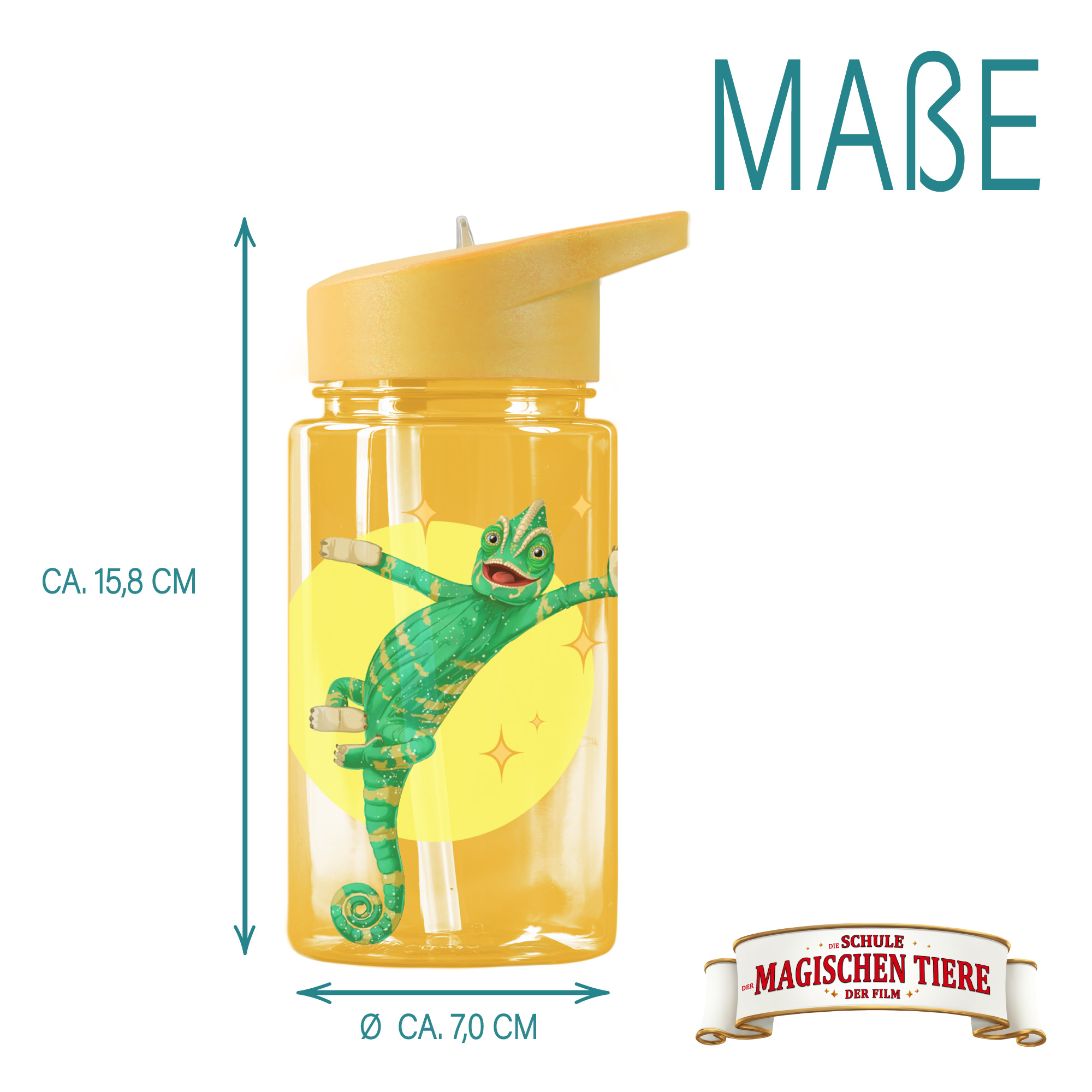 Trinkflasche 400 ml rPET | Gelb, Caspar