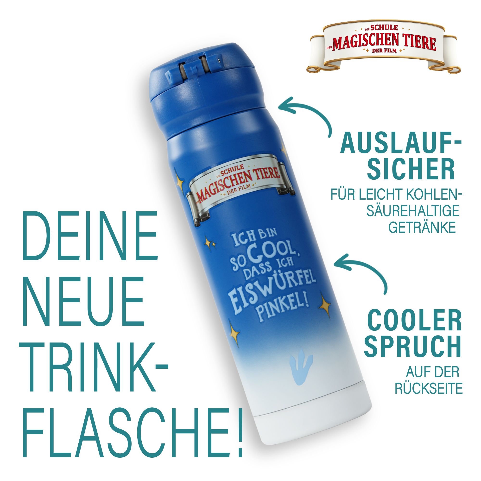 Trinkflasche, Juri, 380 ml, Edelstahl - blau | AWAVE®