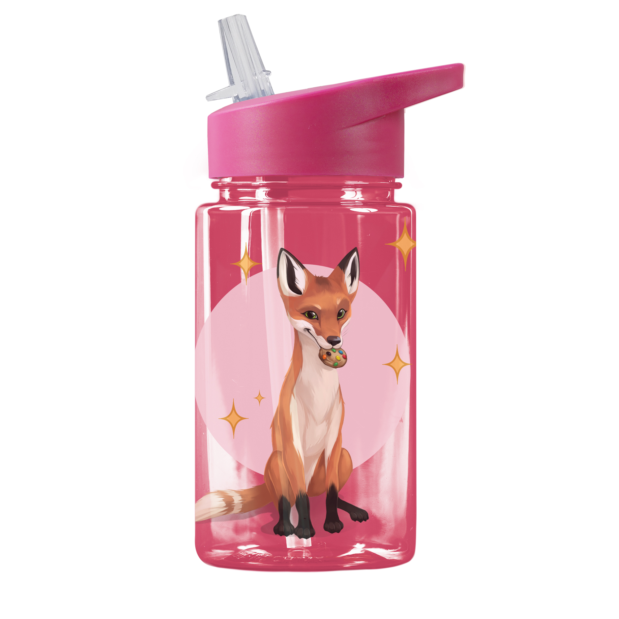Trinkflasche 400 ml rPET | Beerenrot, Fuchs