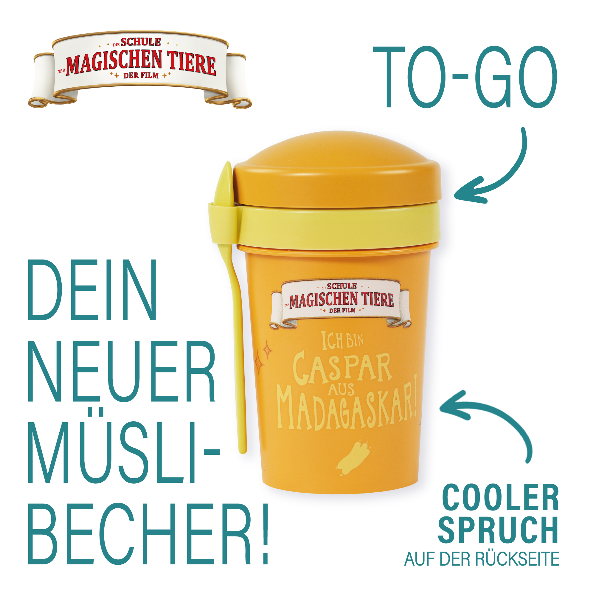Müslibecher To Go, Caspar, 540 ml, rPET - Gelb | AWAVE®
